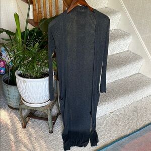 Mossimo Long Ribbed Charcoal Maxi Duster Cardigan